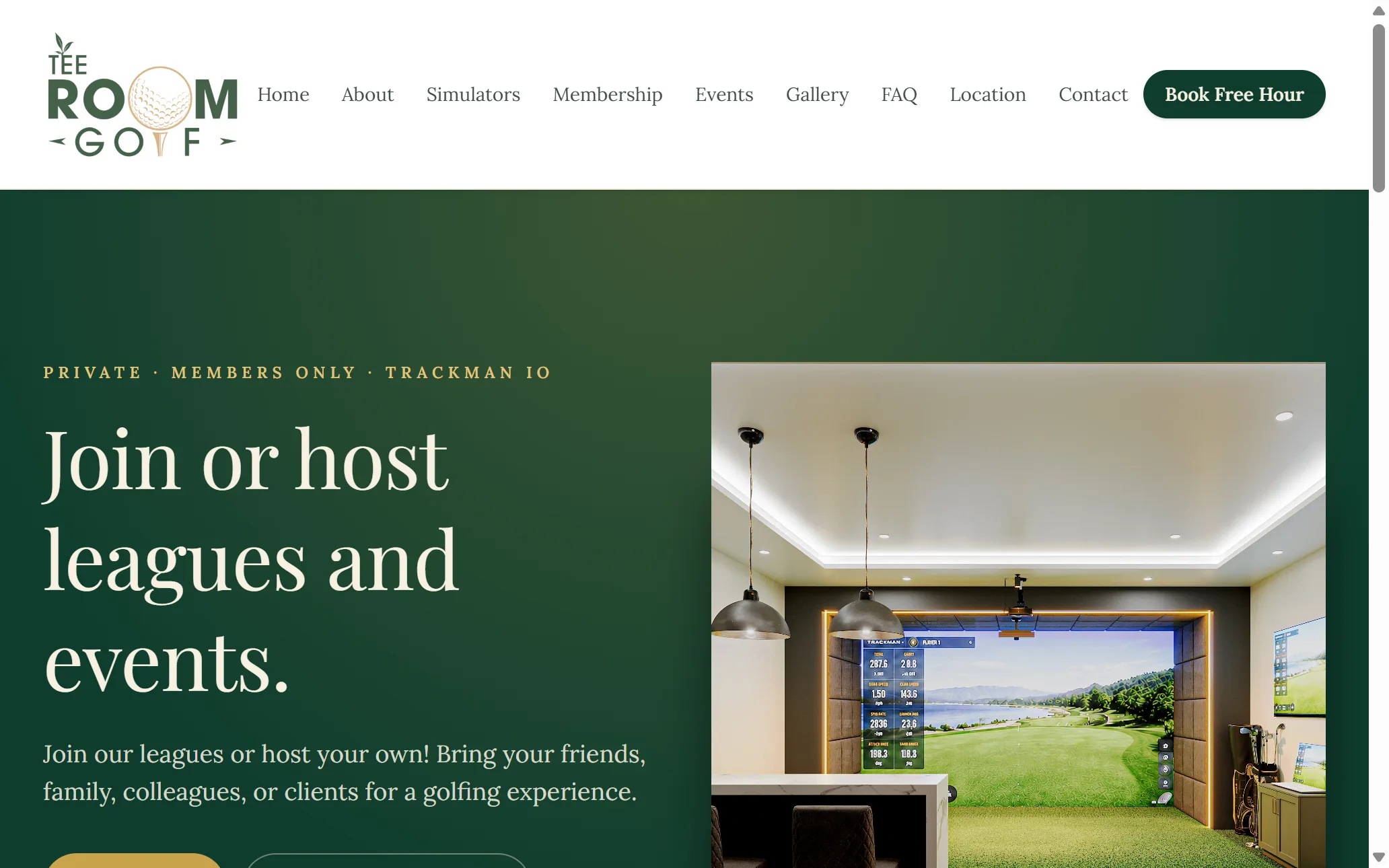 Tee Room Golf website